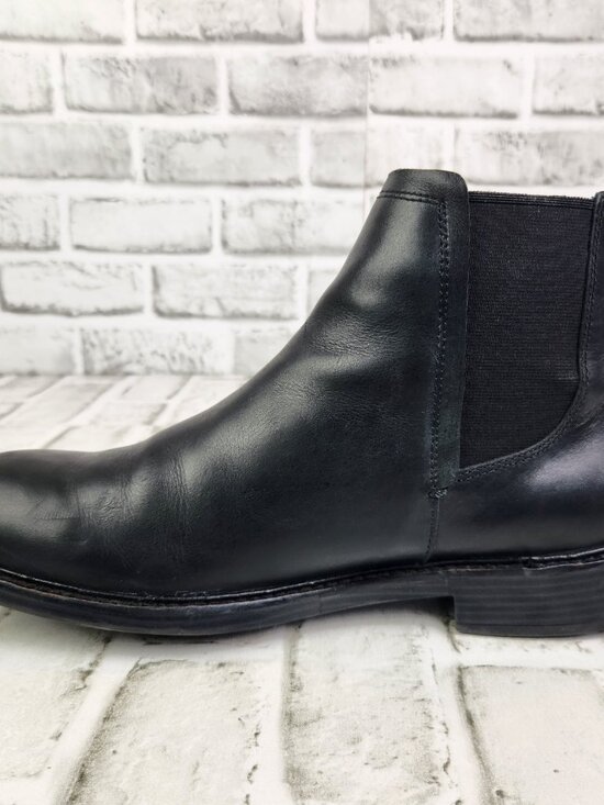 Cole Haan Kennedy Grand Waterproof Men\'s Sz 9 Black Leather Chelsea Boots C23097